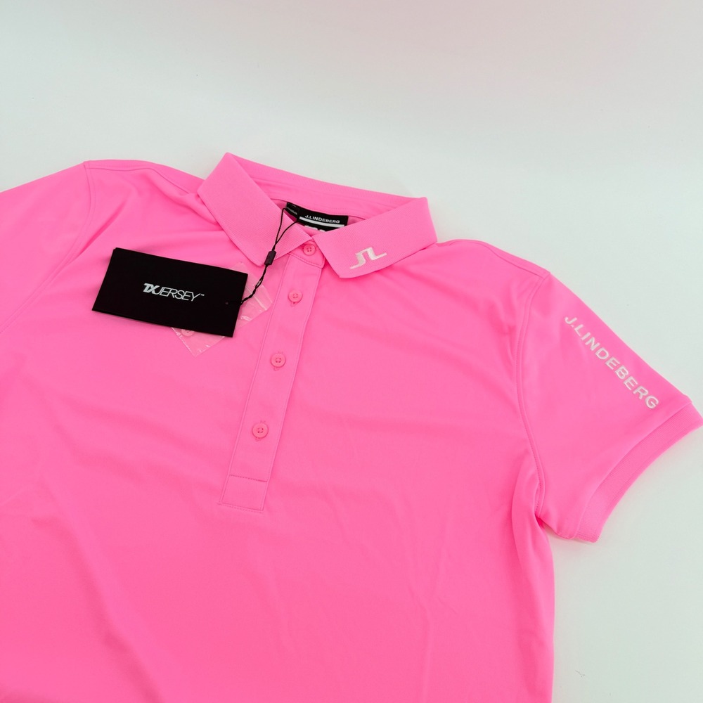 J.Lindeberg Tour Tech Polo Eosine Pink GWJT13069 Womens XL Golf Shirt